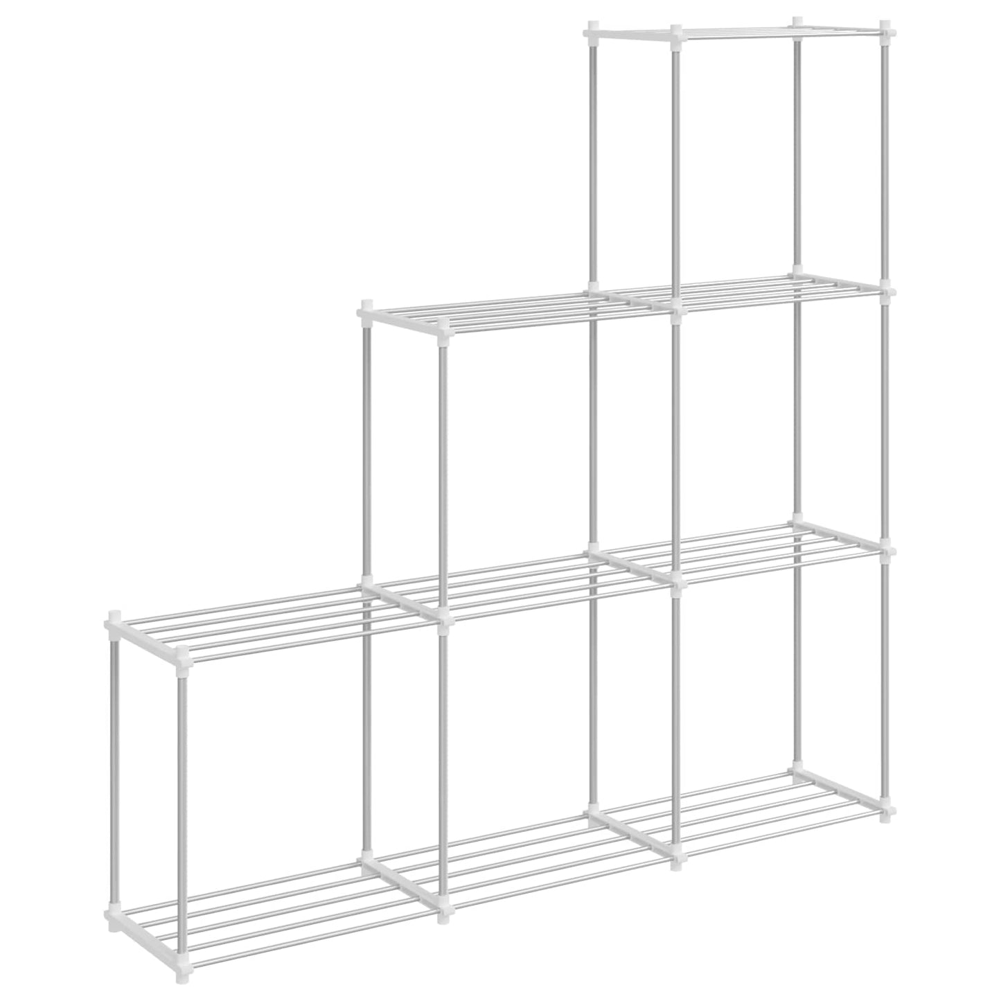 Tubular Shelf med lagring Hvit 129 x 27 x 132 cm Aluminium