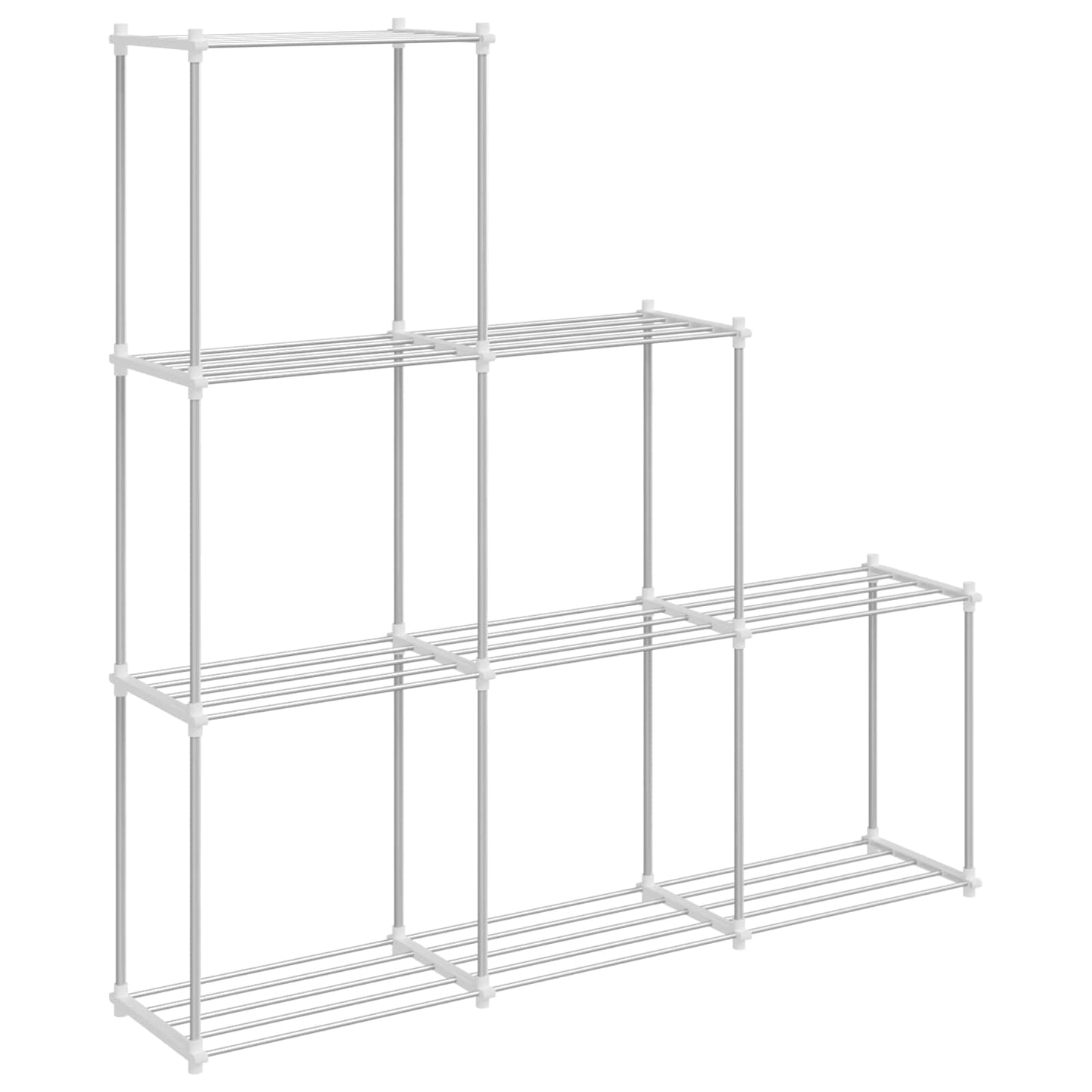Tubular Shelf med lagring Hvit 129 x 27 x 132 cm Aluminium