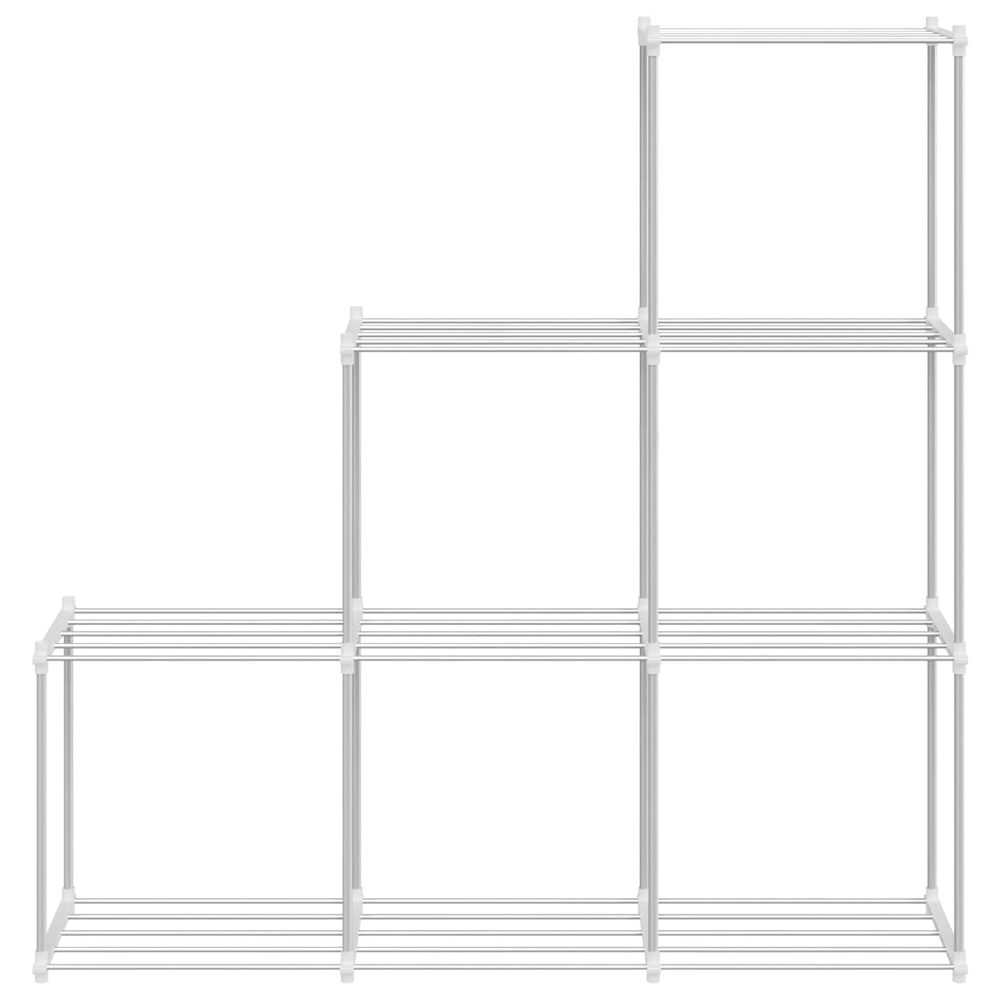 Tubular Shelf med lagring Hvit 129 x 27 x 132 cm Aluminium