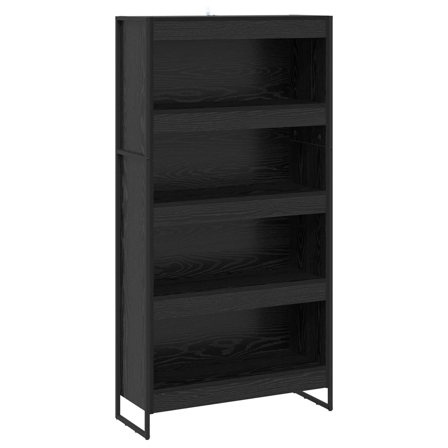 Bokskap 80 x 30 x 155 cm Konstruert tre Svart Eik