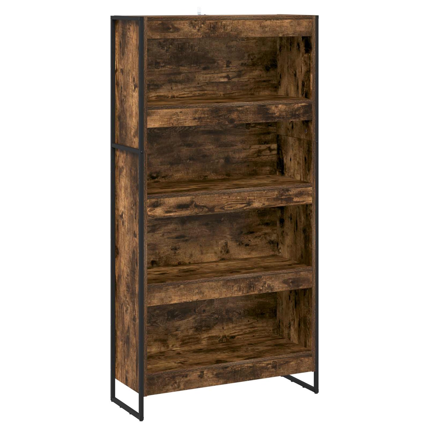 Bokskap 80 x 30 x 155 cm Konstruert tre Røyk Eik