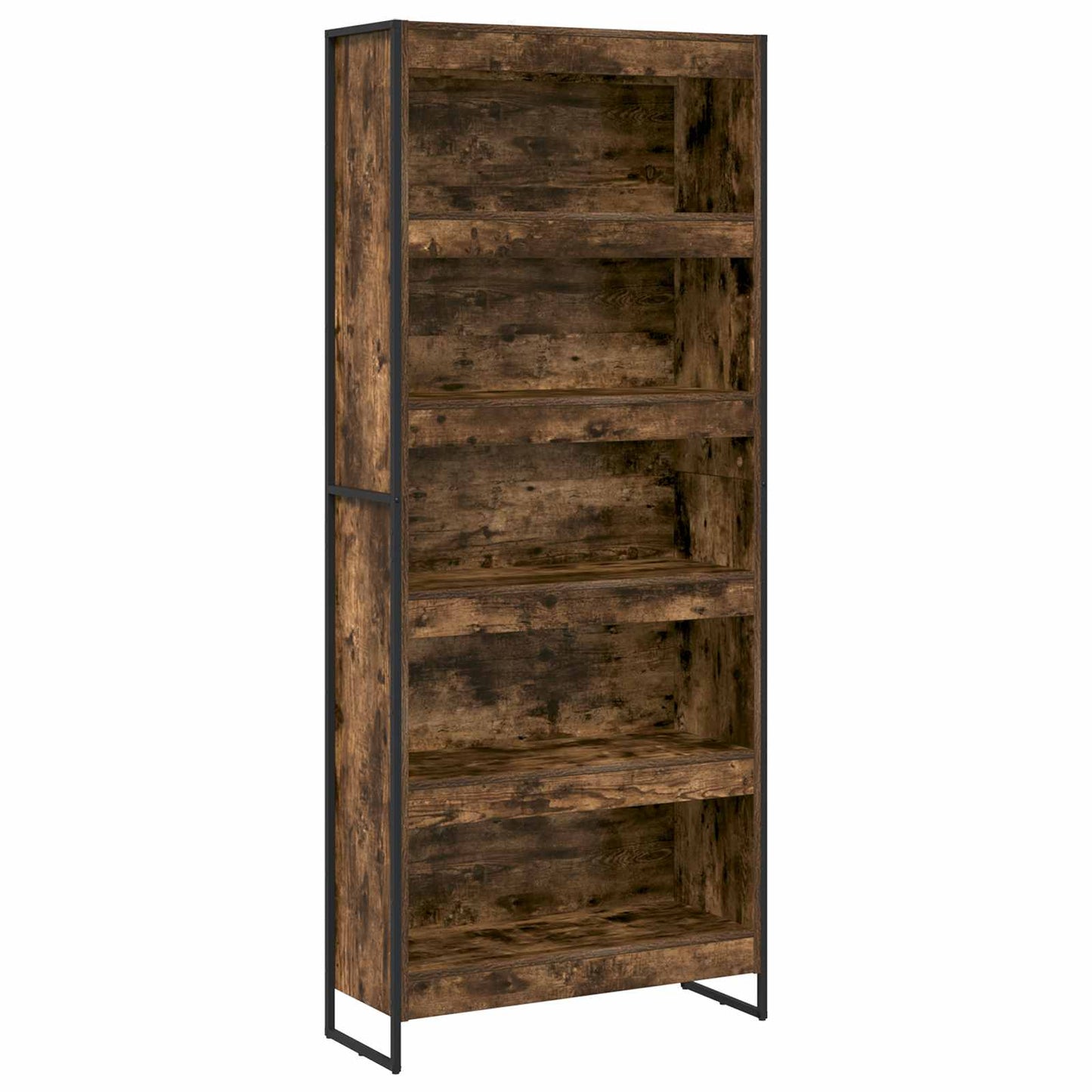 Bokskap 80 x 30 x 189,5 cm Konstruert tre Røyk Eik