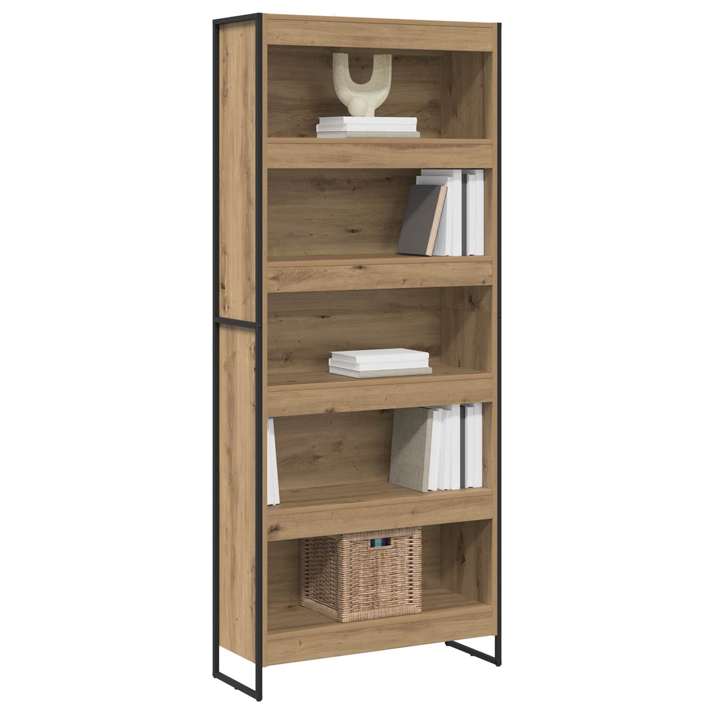 Bokskap 80 x 30 x 189,5 cm Konstruert tre Kunstnerisk Eik
