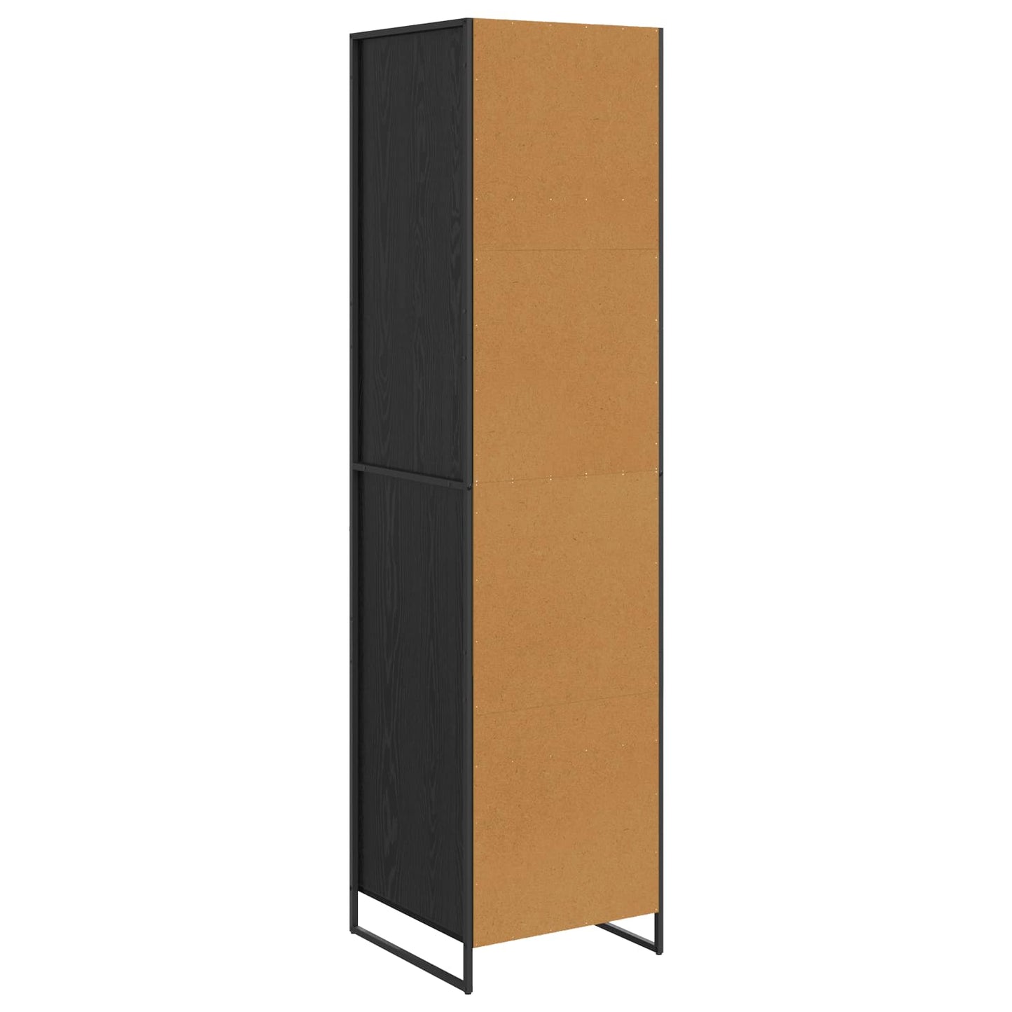 Klesskap med lagring Svart Eik 50 x 50 x 200 cm Konstruert tre