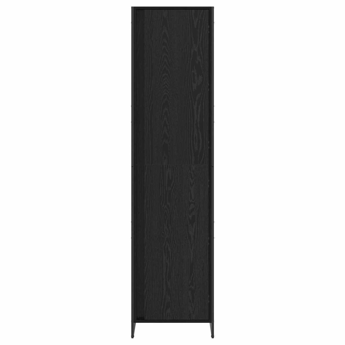 Klesskap med lagring Svart Eik 50 x 50 x 200 cm Konstruert tre