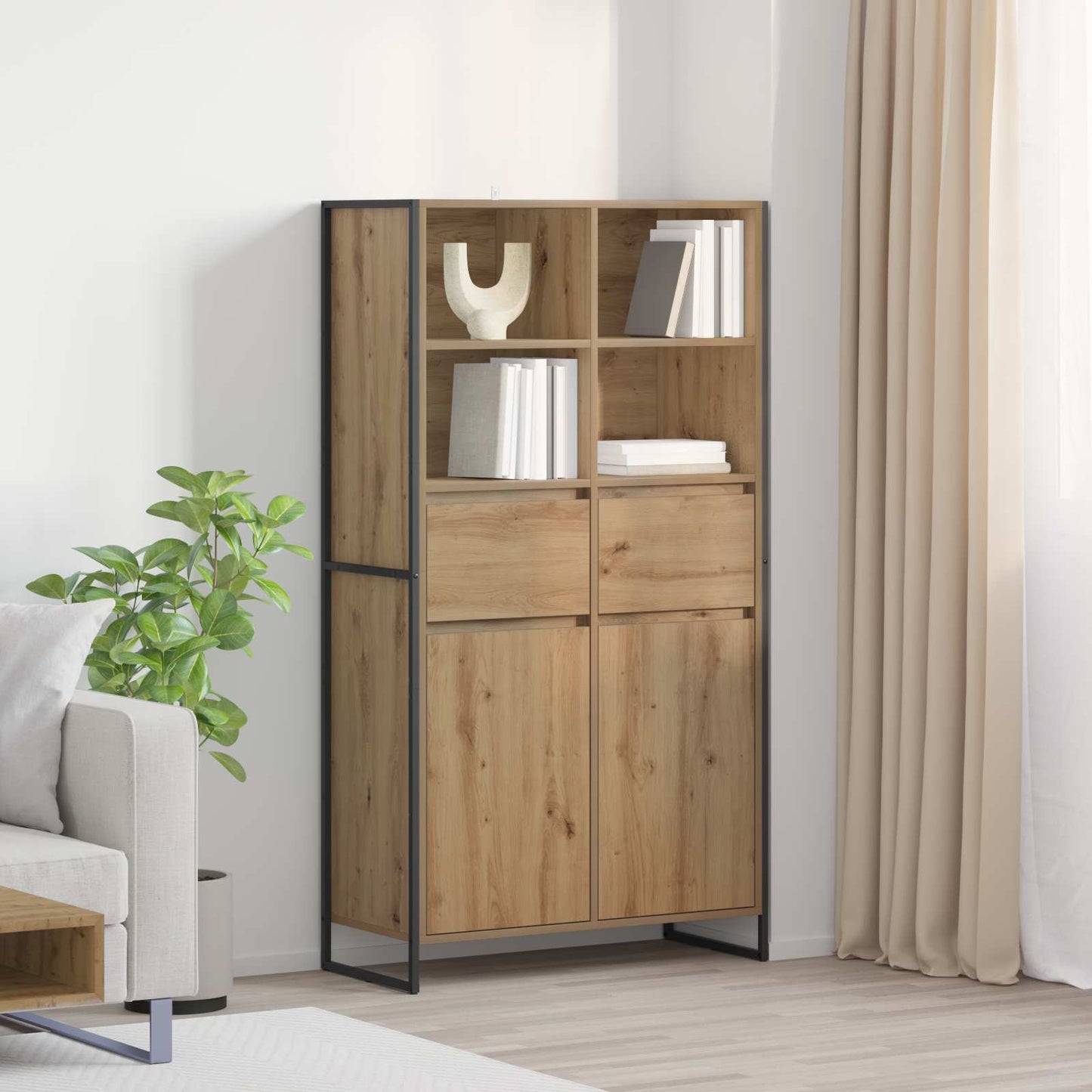 Serviesskap Kunstnerisk Eik 81 x 36 x 150.5 cm Konstruert tre