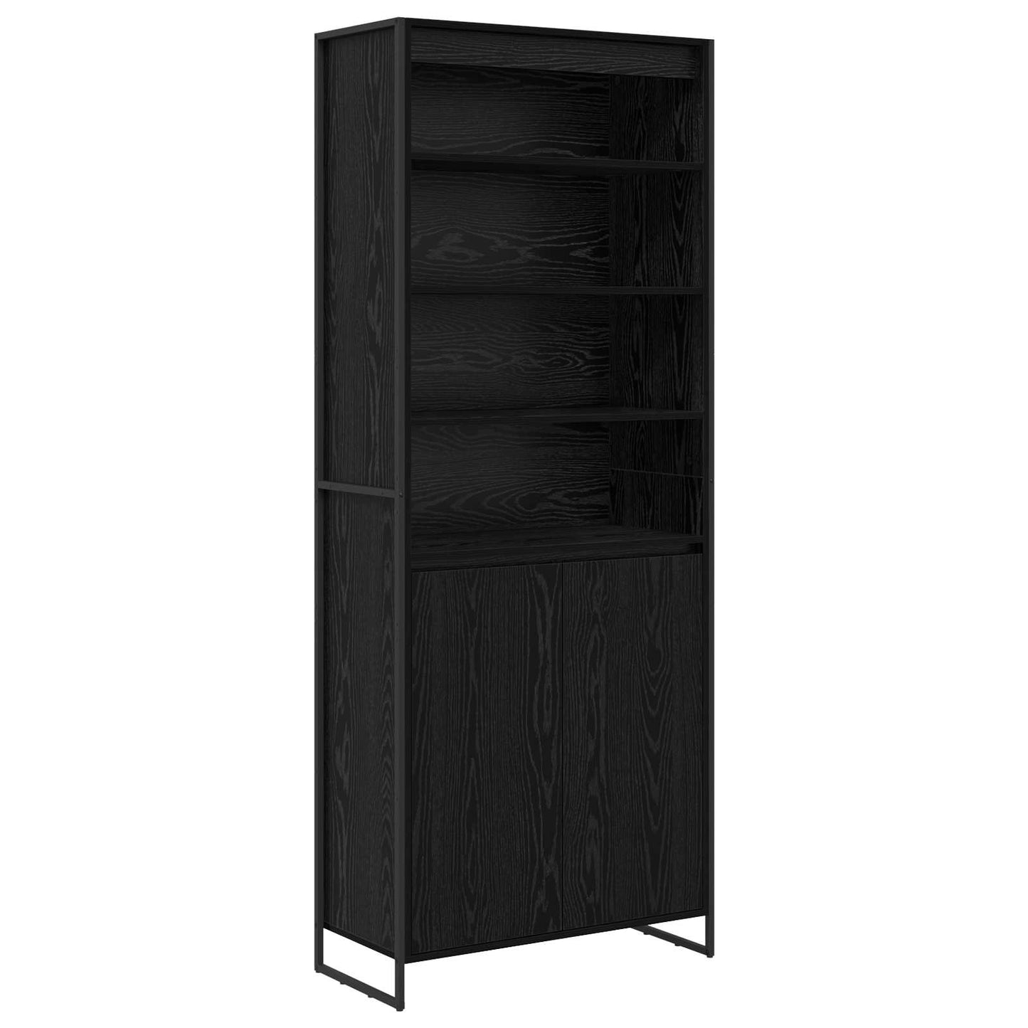 Høye Skap Svart Eik 79 x 36 x 200 cm Konstruert tre