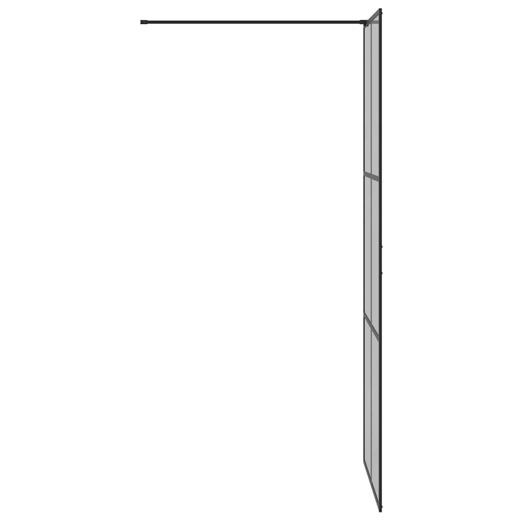 Walk-in Dusjvegg Svart 80 x 195 cm herdet glass