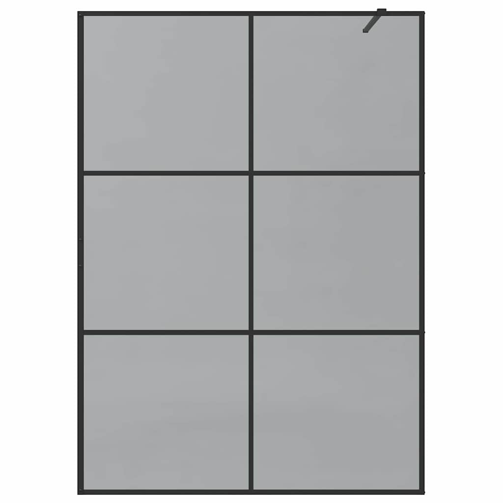 Walk-in Dusjvegg Svart 140 x 195 cm herdet glass