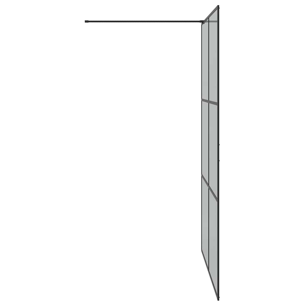 Walk-in Dusjvegg Svart 140 x 195 cm herdet glass