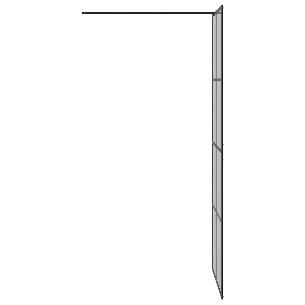 Walk-in Dusjvegg Svart 80 x 195 cm herdet glass
