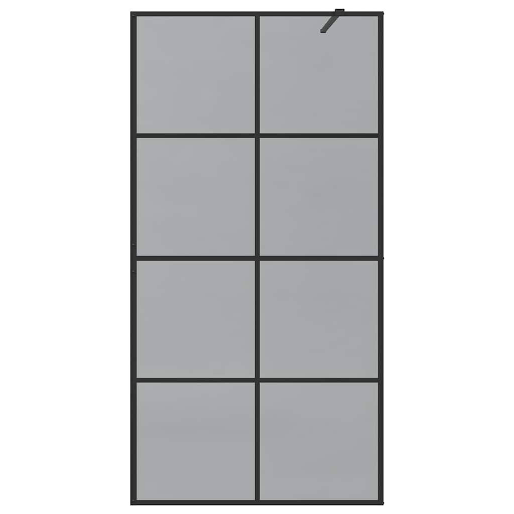Walk-in Dusjvegg Svart 100 x 195 cm herdet glass