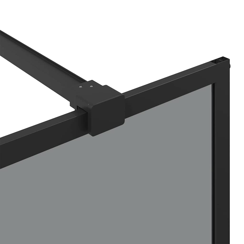 Walk-in Dusjvegg Svart 115 x 195 cm herdet glass