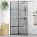 Walk-in Dusjvegg Svart 115 x 195 cm herdet glass