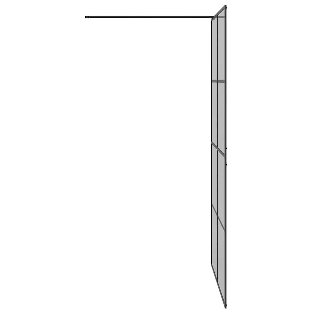 Walk-in Dusjvegg Svart 115 x 195 cm herdet glass