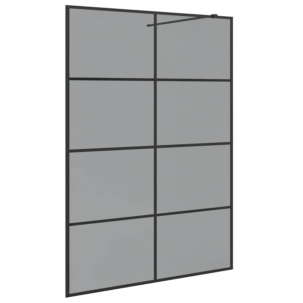 Walk-in Dusjvegg Svart 140 x 195 cm herdet glass
