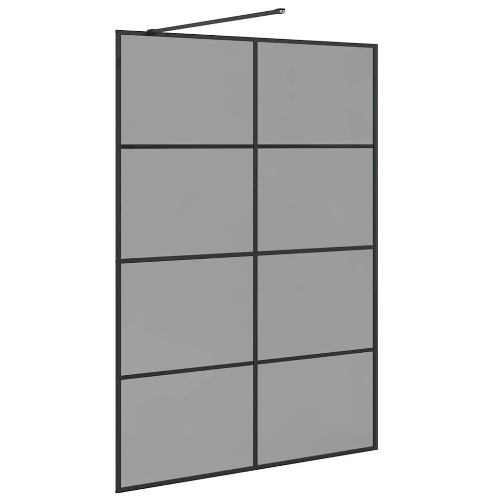 Walk-in Dusjvegg Svart 140 x 195 cm herdet glass