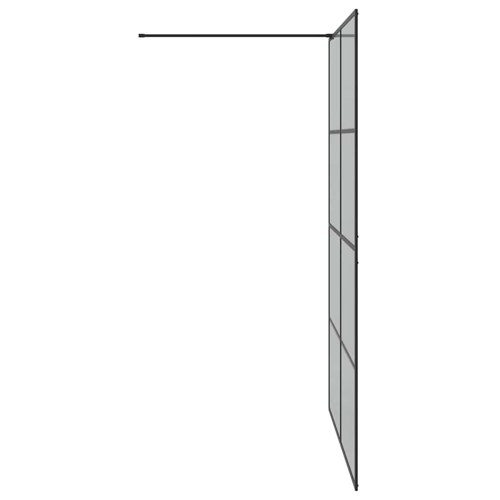 Walk-in Dusjvegg Svart 140 x 195 cm herdet glass
