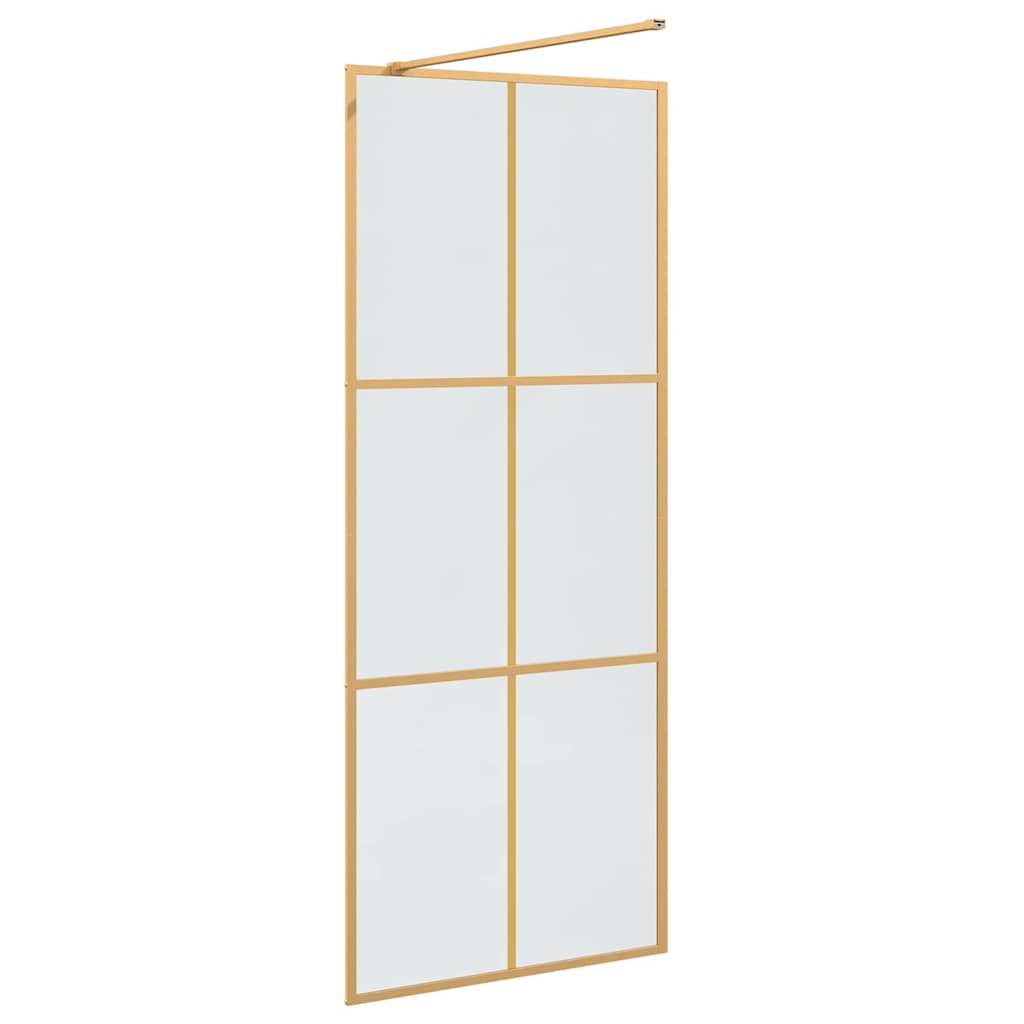 Walk-in Dusjvegg Gull 80 x 195 cm herdet glass