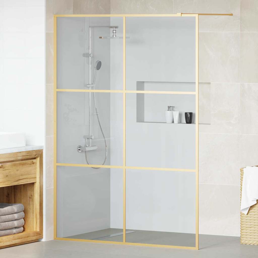 Walk-in Dusjvegg Gull 140 x 195 cm herdet glass