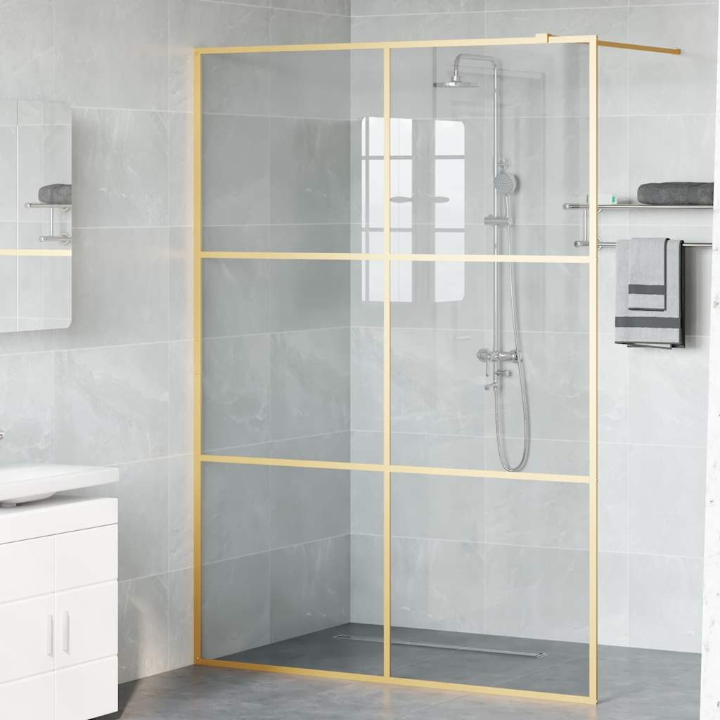 Walk-in Dusjvegg Gull 140 x 195 cm herdet glass