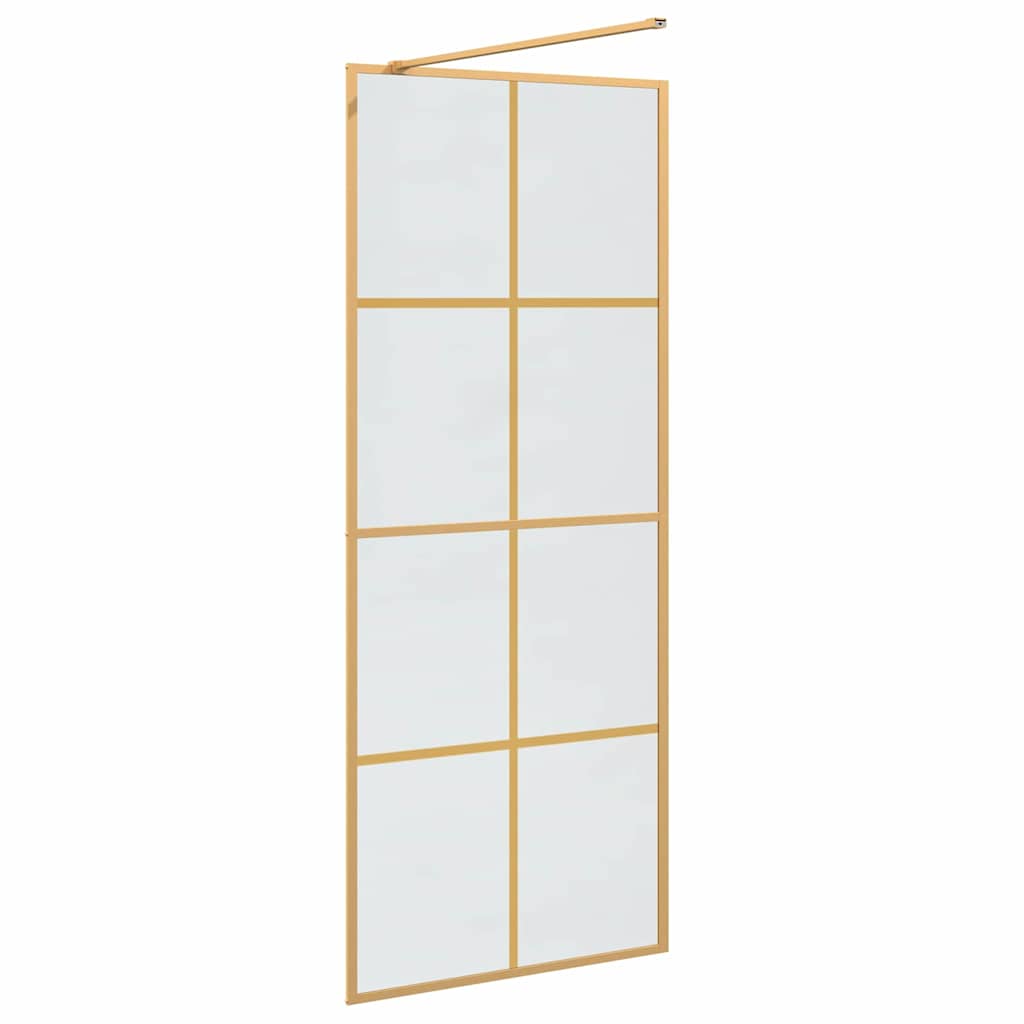 Walk-in Dusjvegg Gull 80 x 195 cm herdet glass