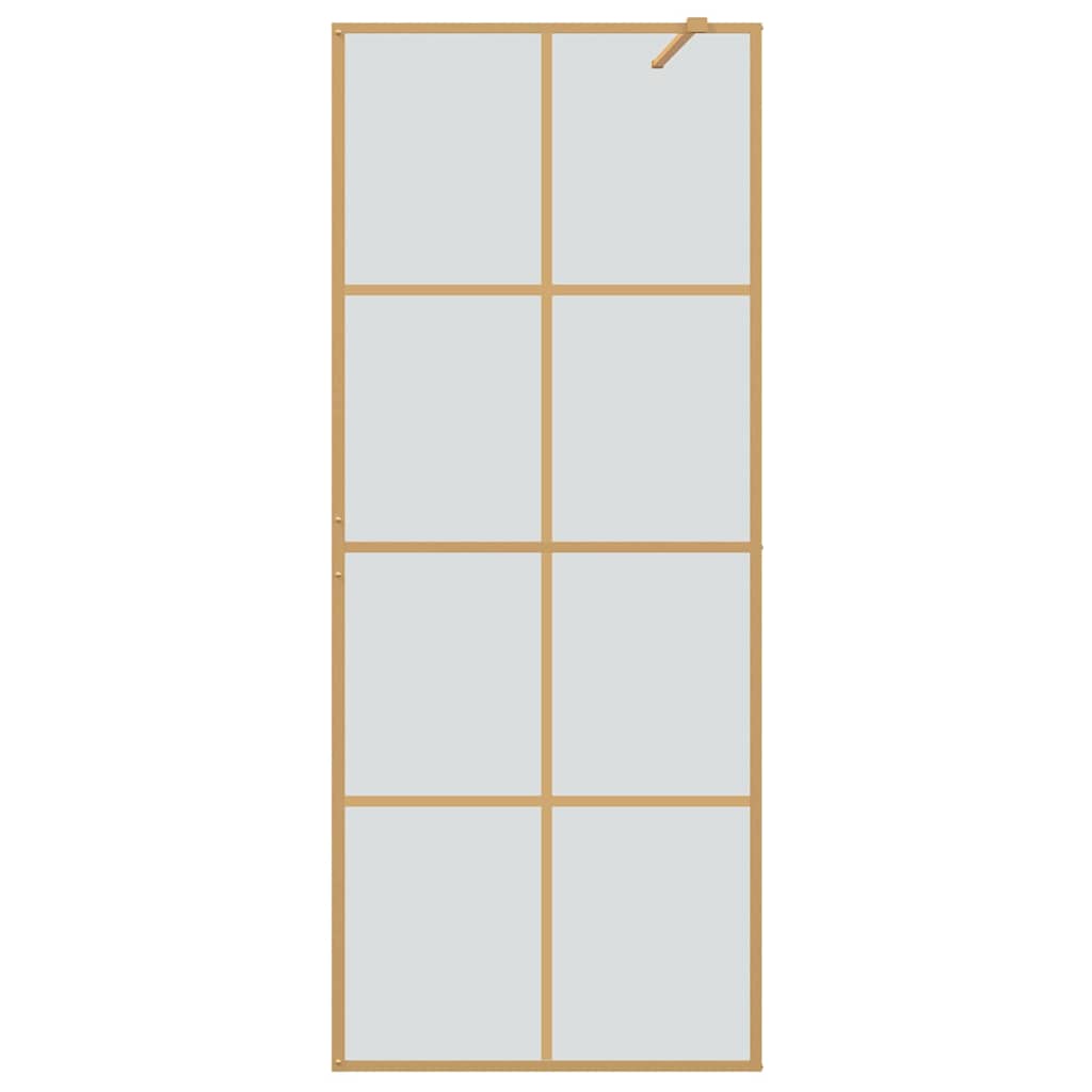 Walk-in Dusjvegg Gull 80 x 195 cm herdet glass