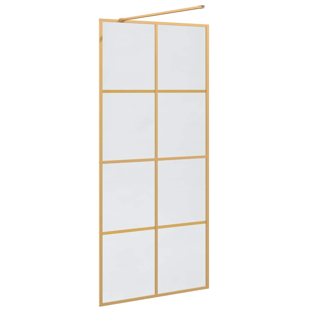 Walk-in Dusjvegg Gull 90 x 195 cm herdet glass