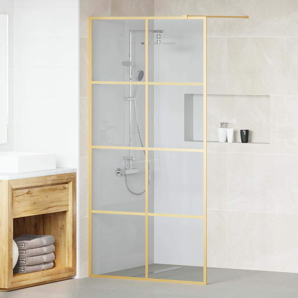 Walk-in Dusjvegg Gull 100 x 195 cm herdet glass
