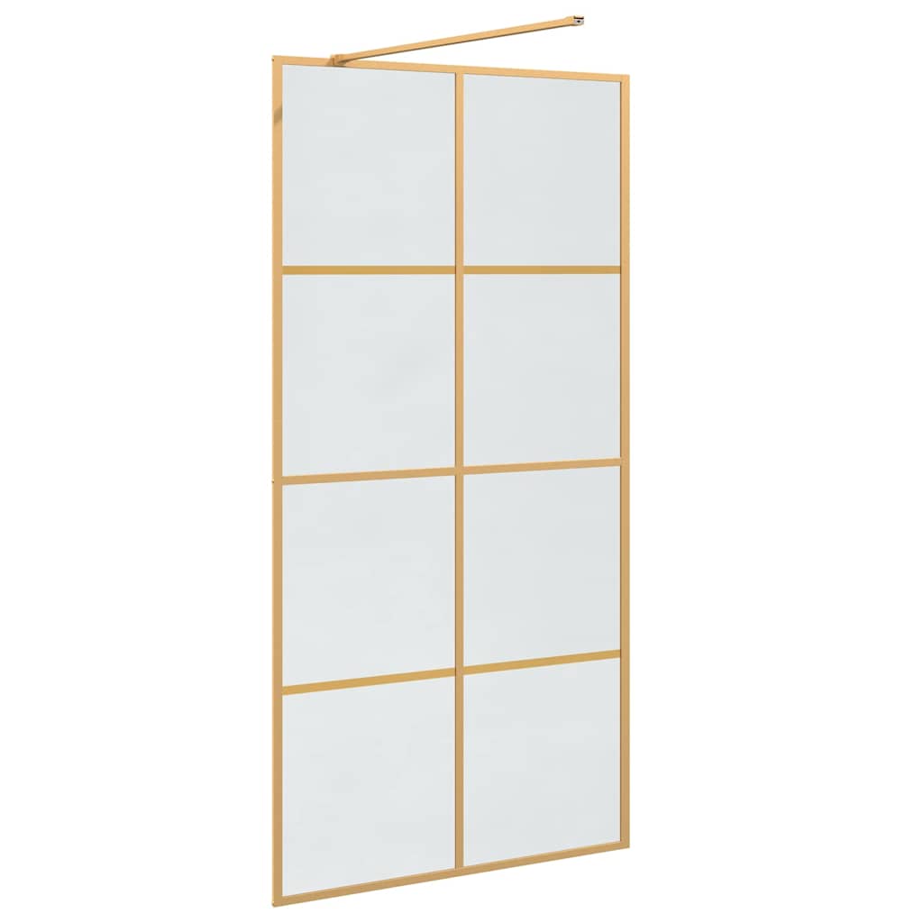 Walk-in Dusjvegg Gull 100 x 195 cm herdet glass