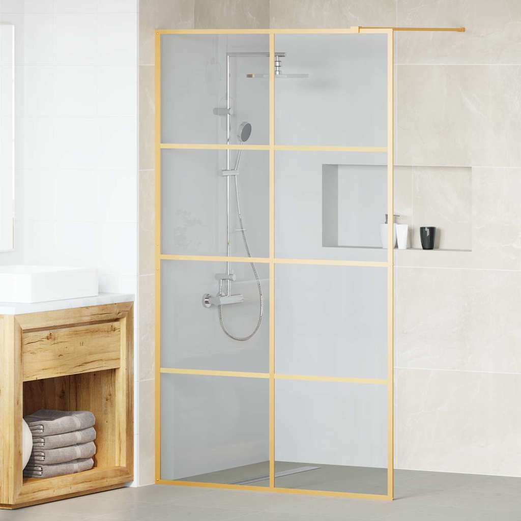 Walk-in Dusjvegg Gull 115 x 195 cm herdet glass