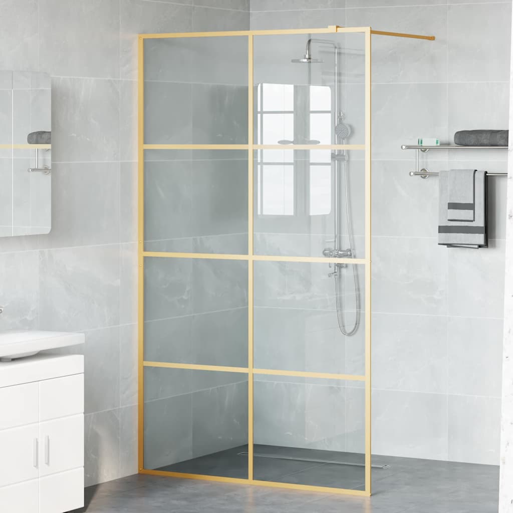 Walk-in Dusjvegg Gull 115 x 195 cm herdet glass