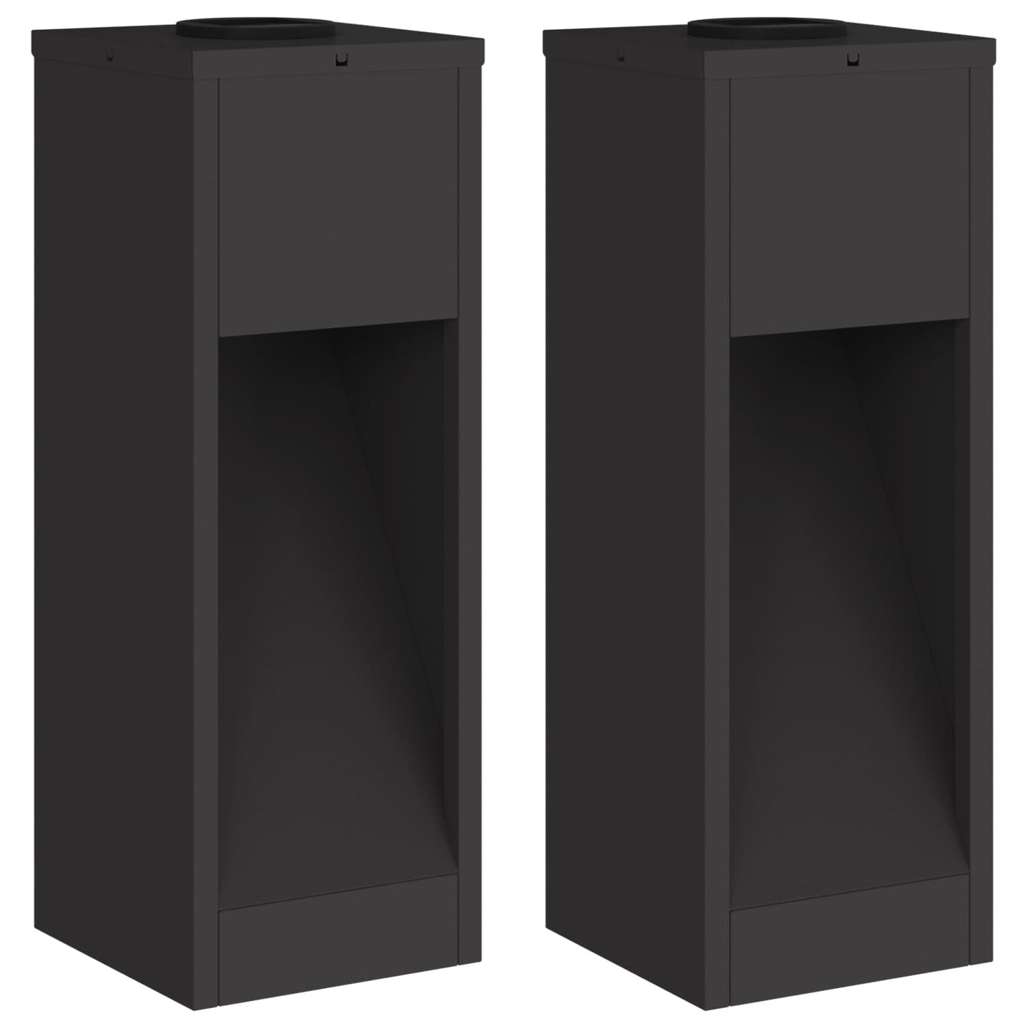Solcelle LED Stibelys 2 pcs Svart Kaldvalset stål