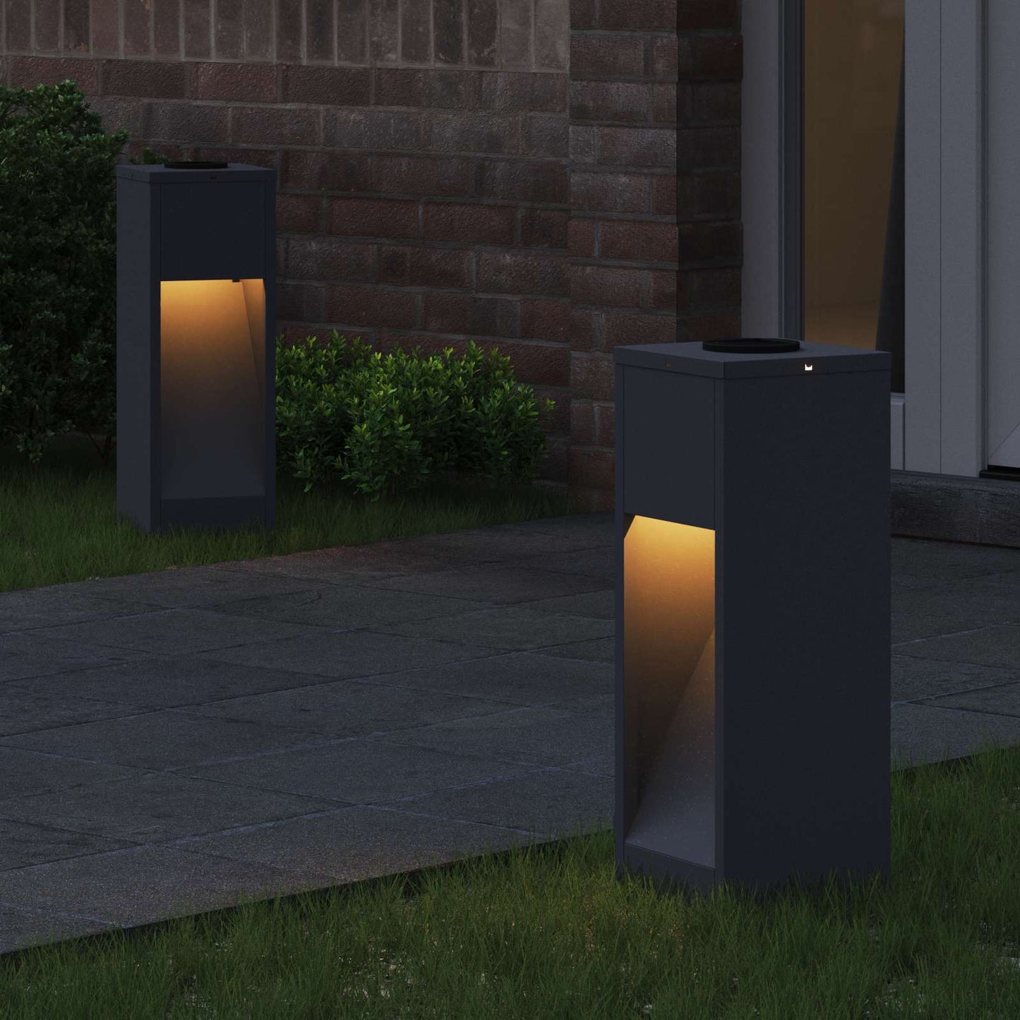 Solcelle LED Stibelys 2 pcs Antrasitt Kaldvalset stål