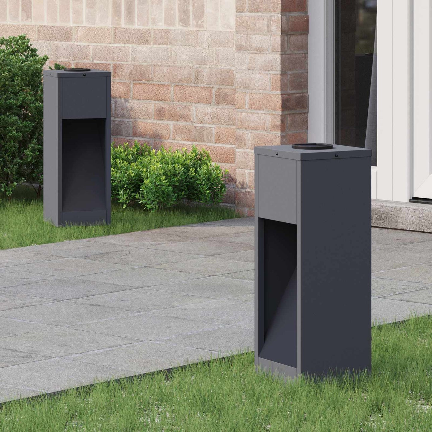 Solcelle LED Stibelys 2 pcs Antrasitt Kaldvalset stål