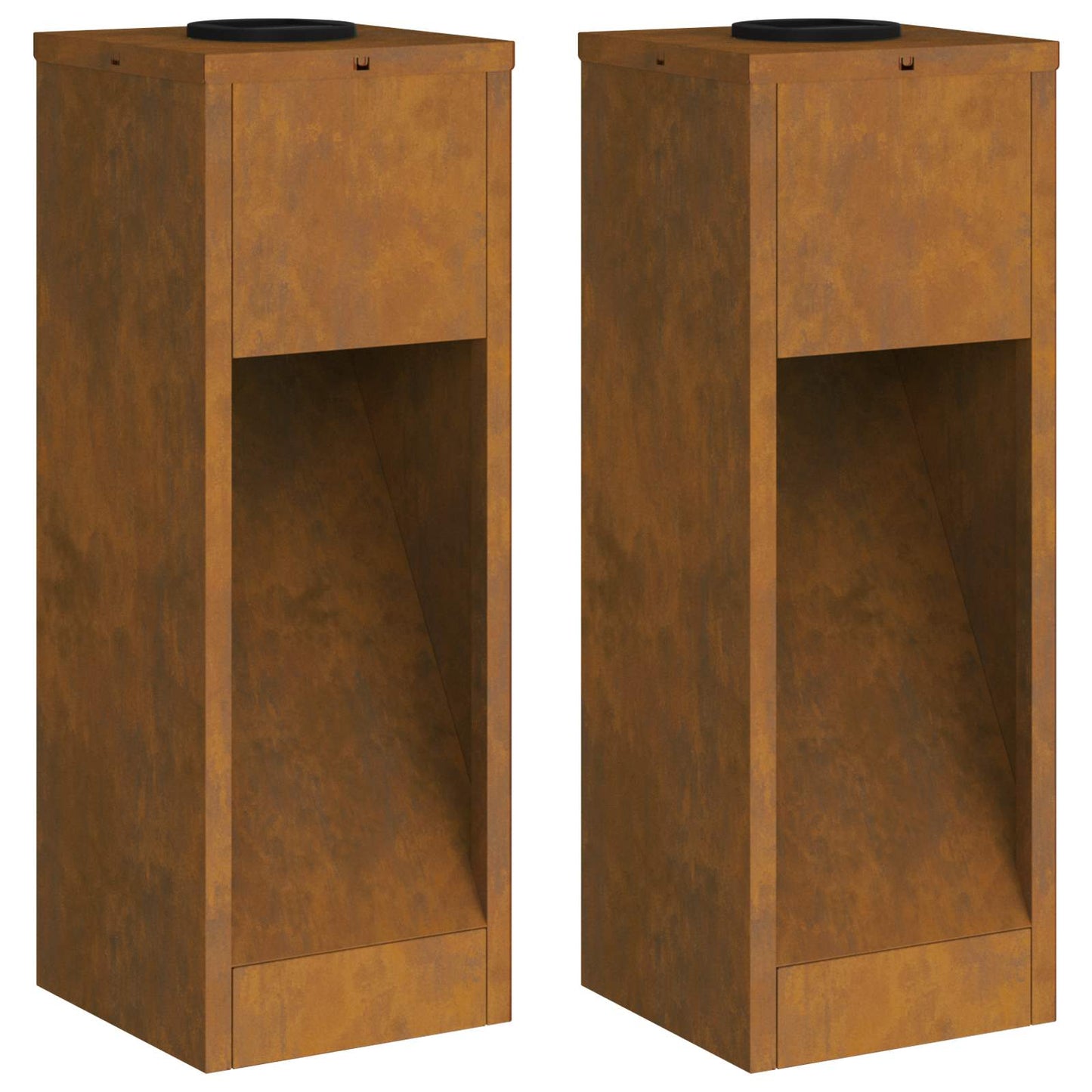 Solcelle LED Stibelys 2 pcs Bronse Cortenstål
