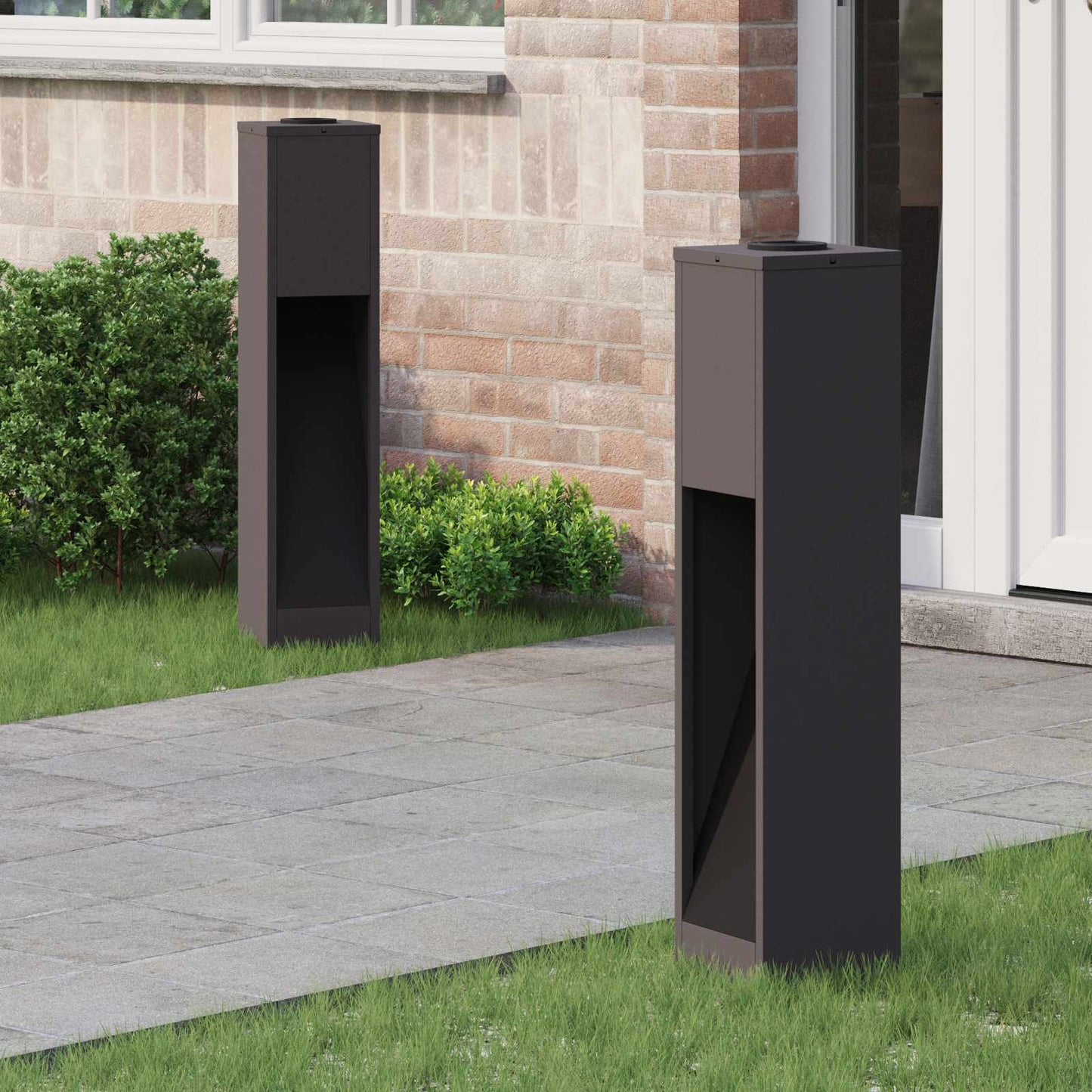 Solcelle LED Stibelys 2 pcs Svart Kaldvalset stål