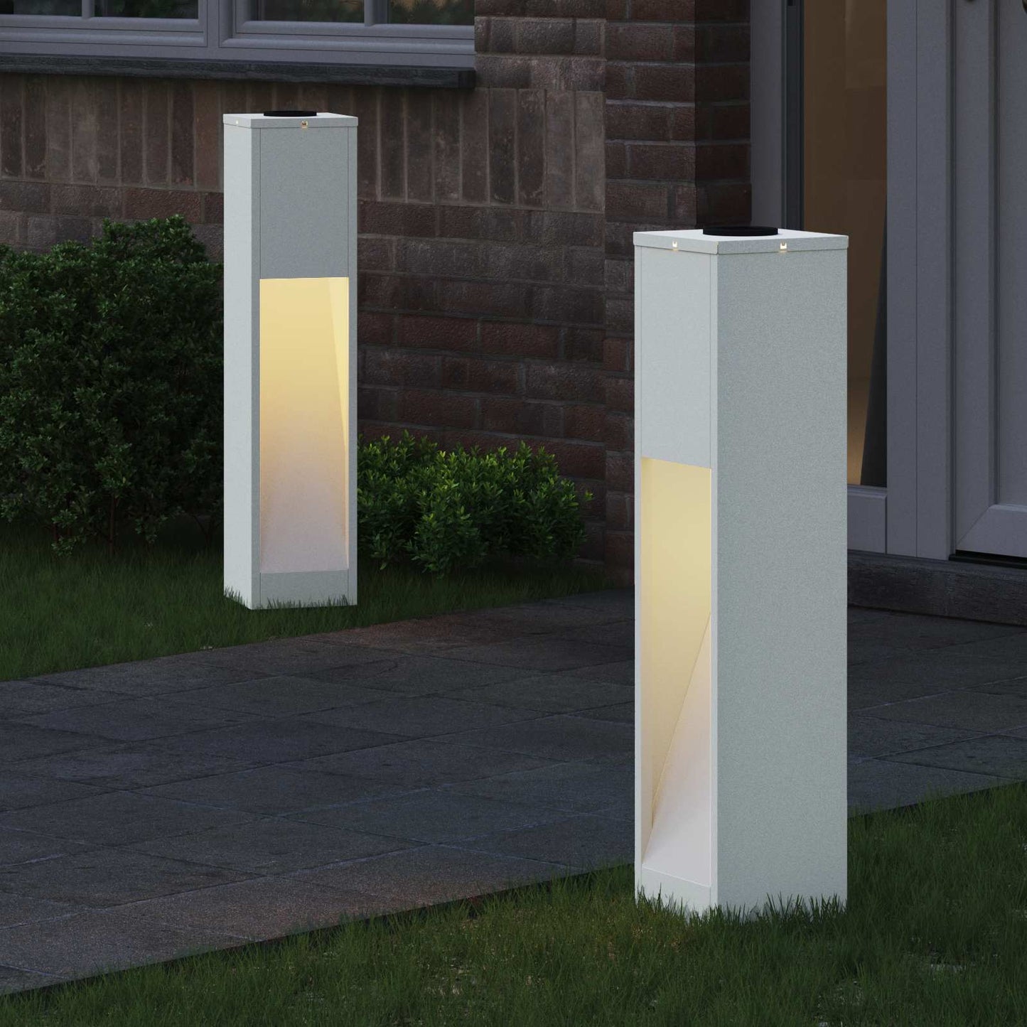 Solcelle LED Stibelys 2 pcs Hvit Kaldvalset stål