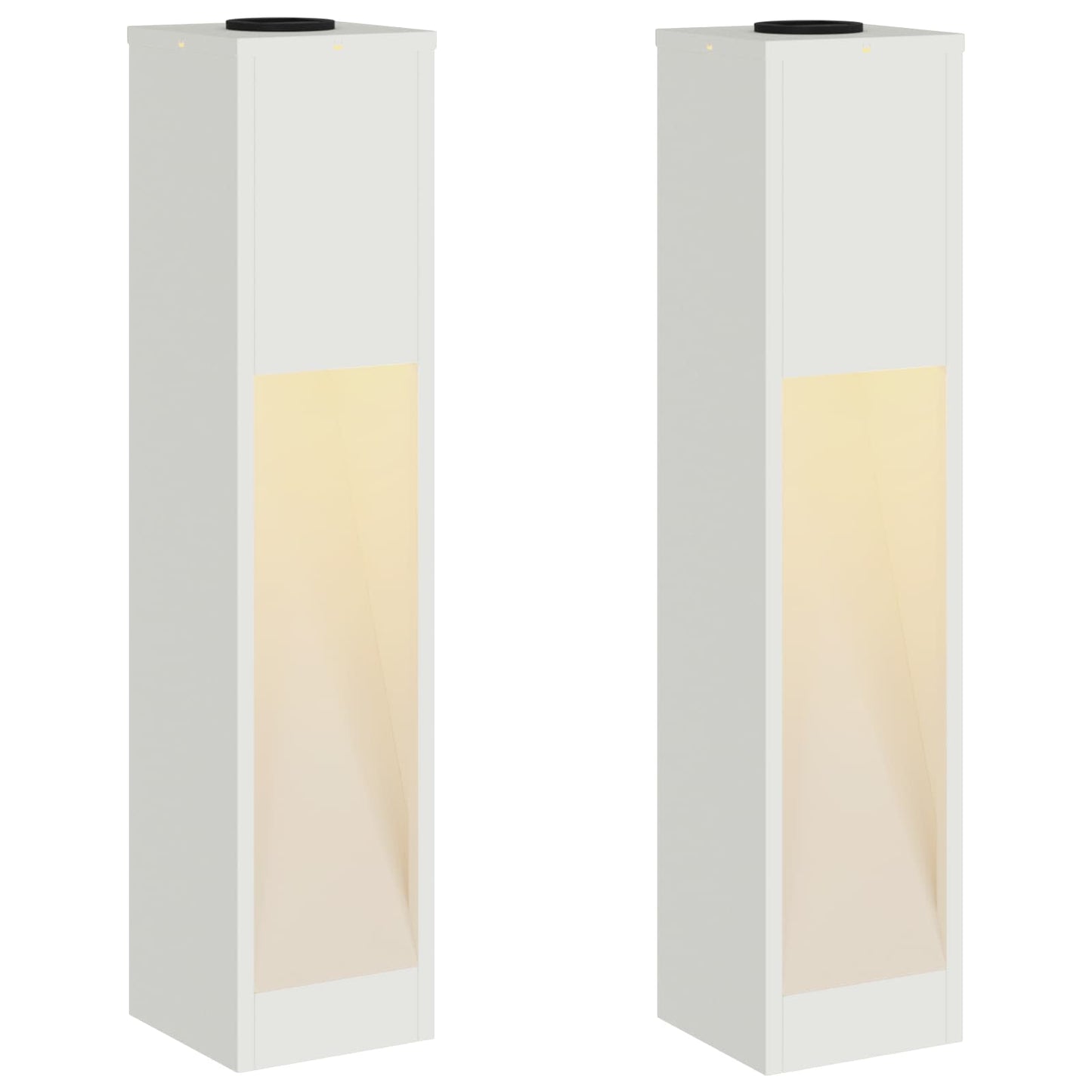 Solcelle LED Stibelys 2 pcs Hvit Kaldvalset stål