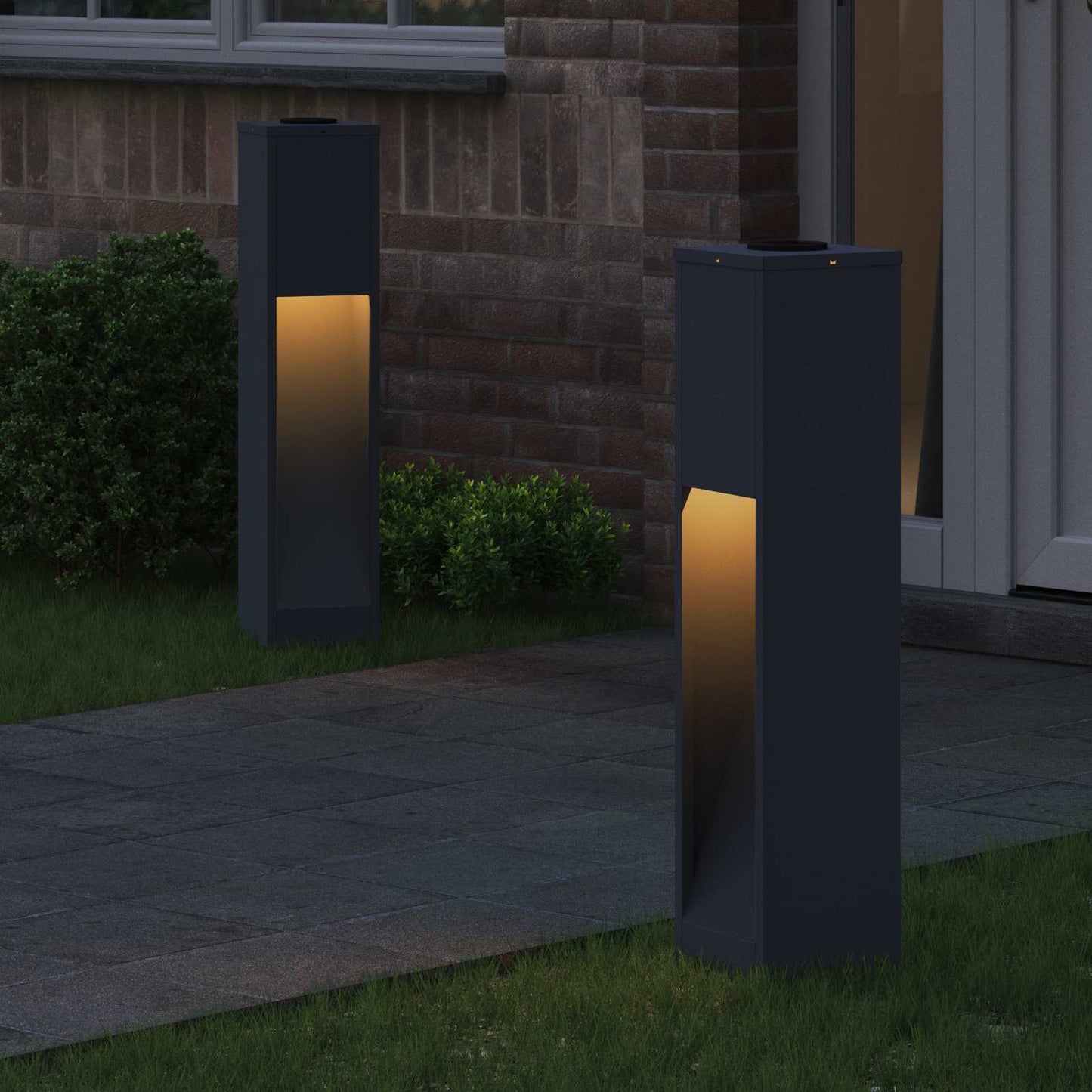 Solcelle LED Stibelys 2 pcs Antrasitt Kaldvalset stål