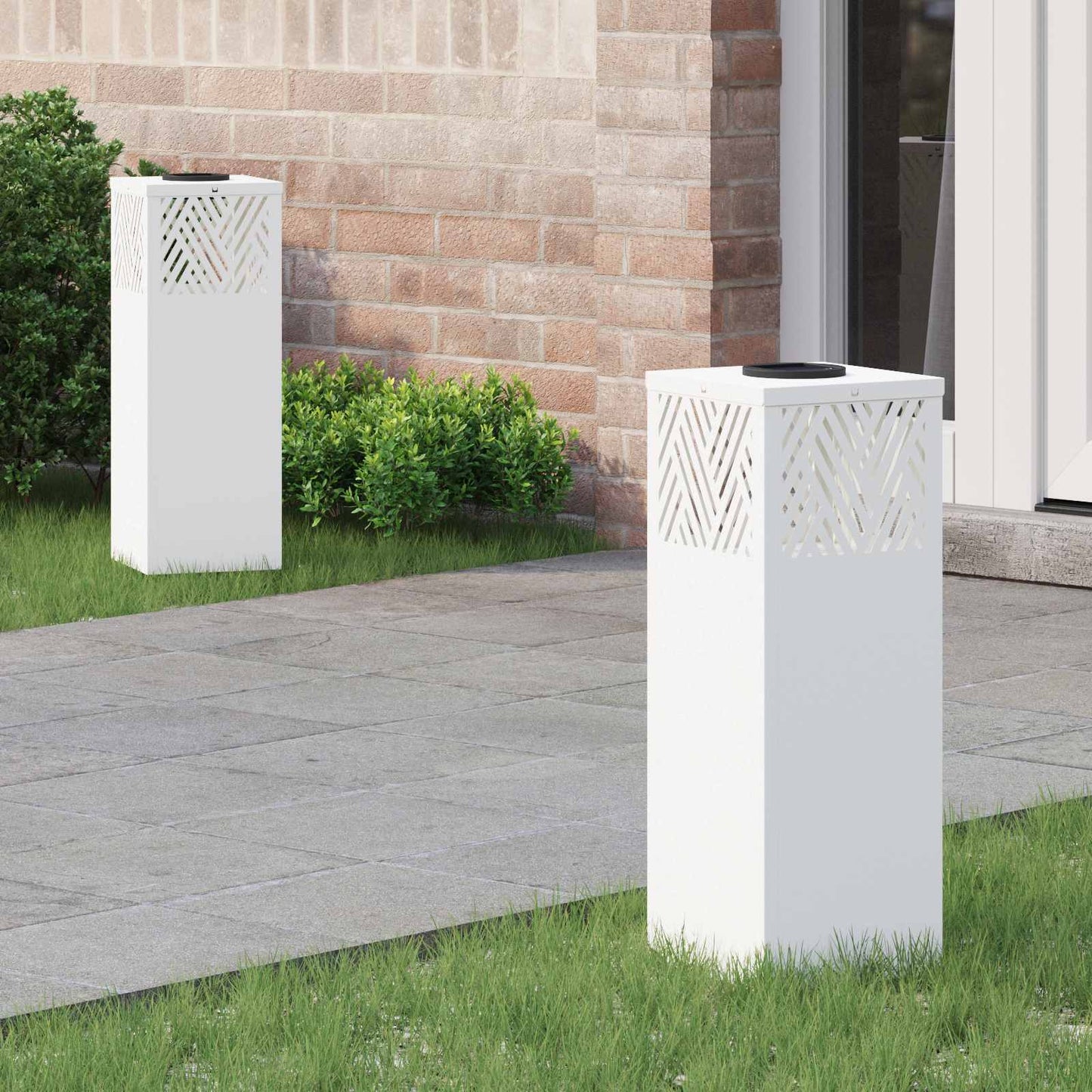 Solenergi LED stibelys 2 pcs Hvit Kaldvalset stål
