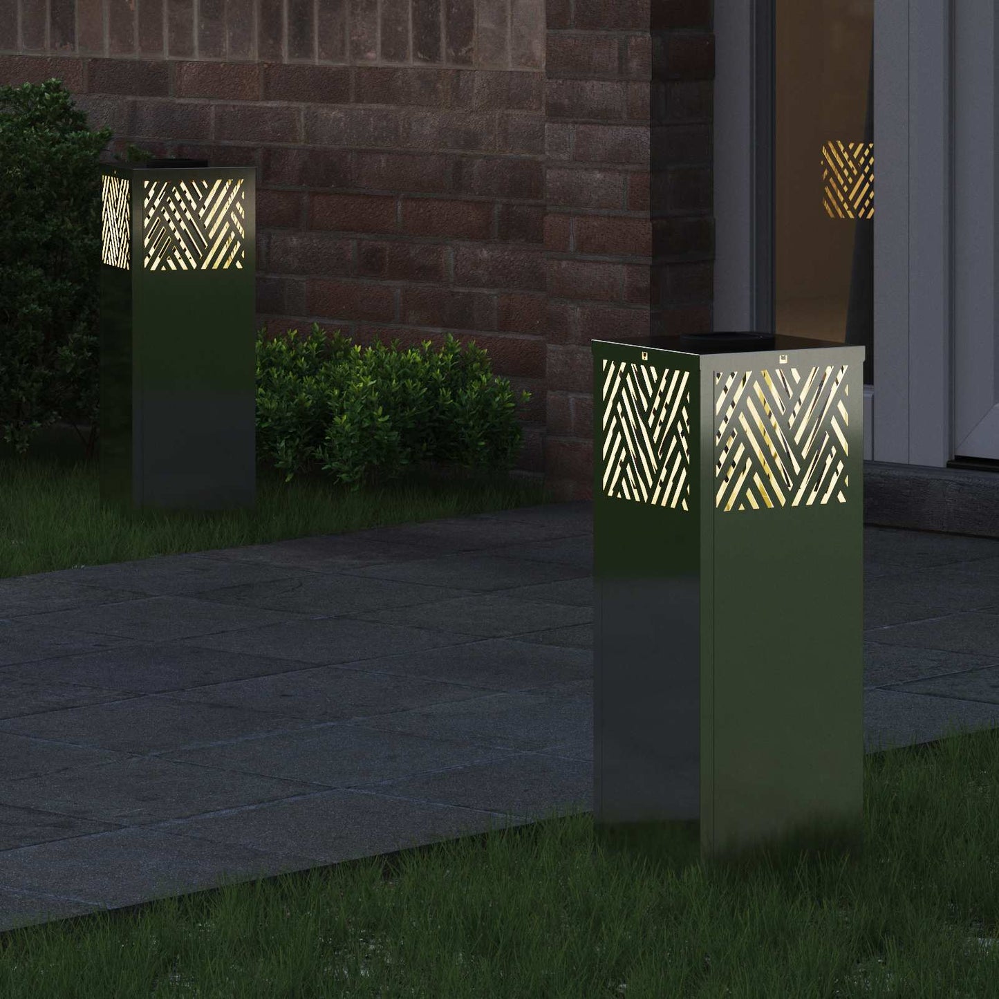 Solenergi LED stibelys 2 pcs sølv Galvanisert