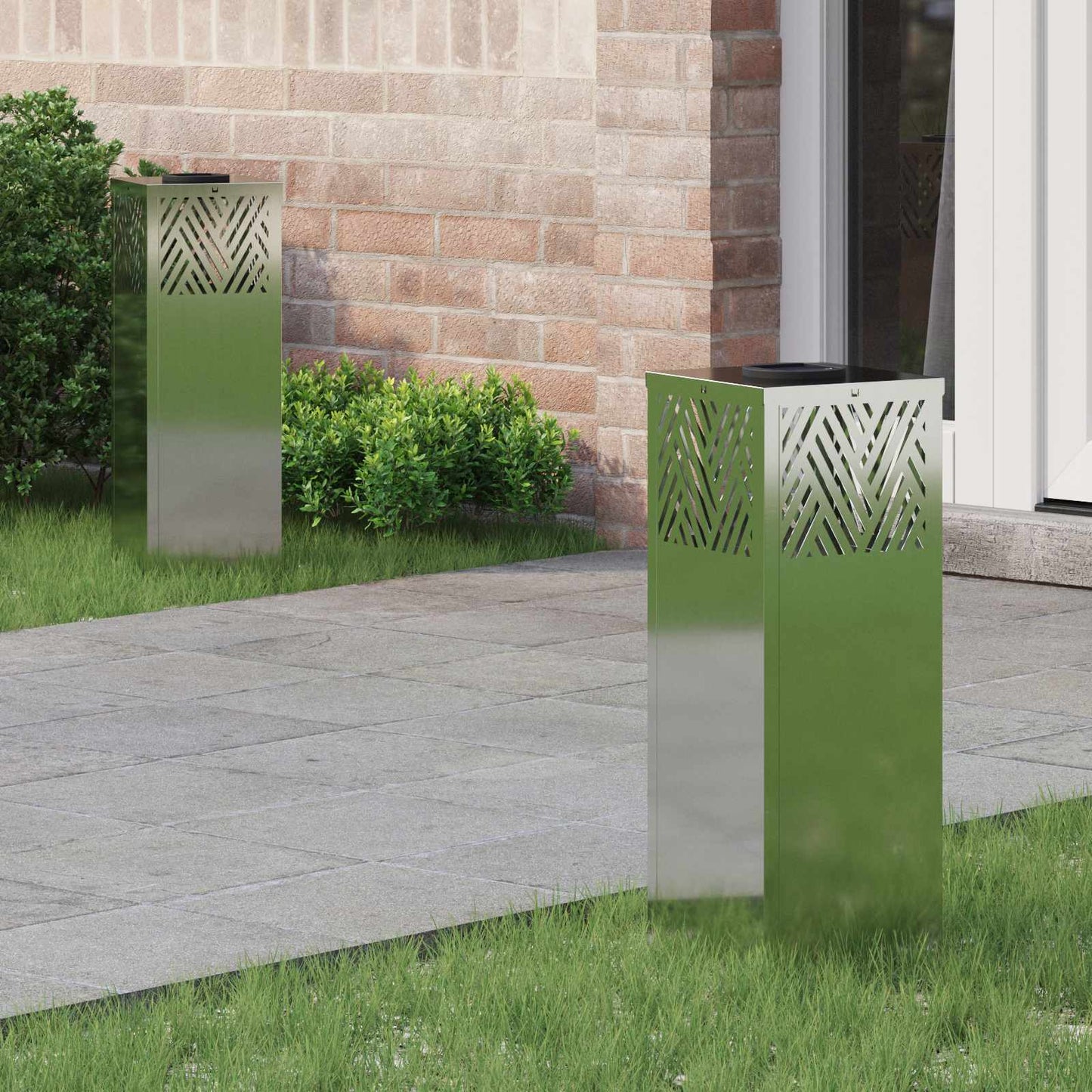 Solenergi LED stibelys 2 pcs sølv Galvanisert