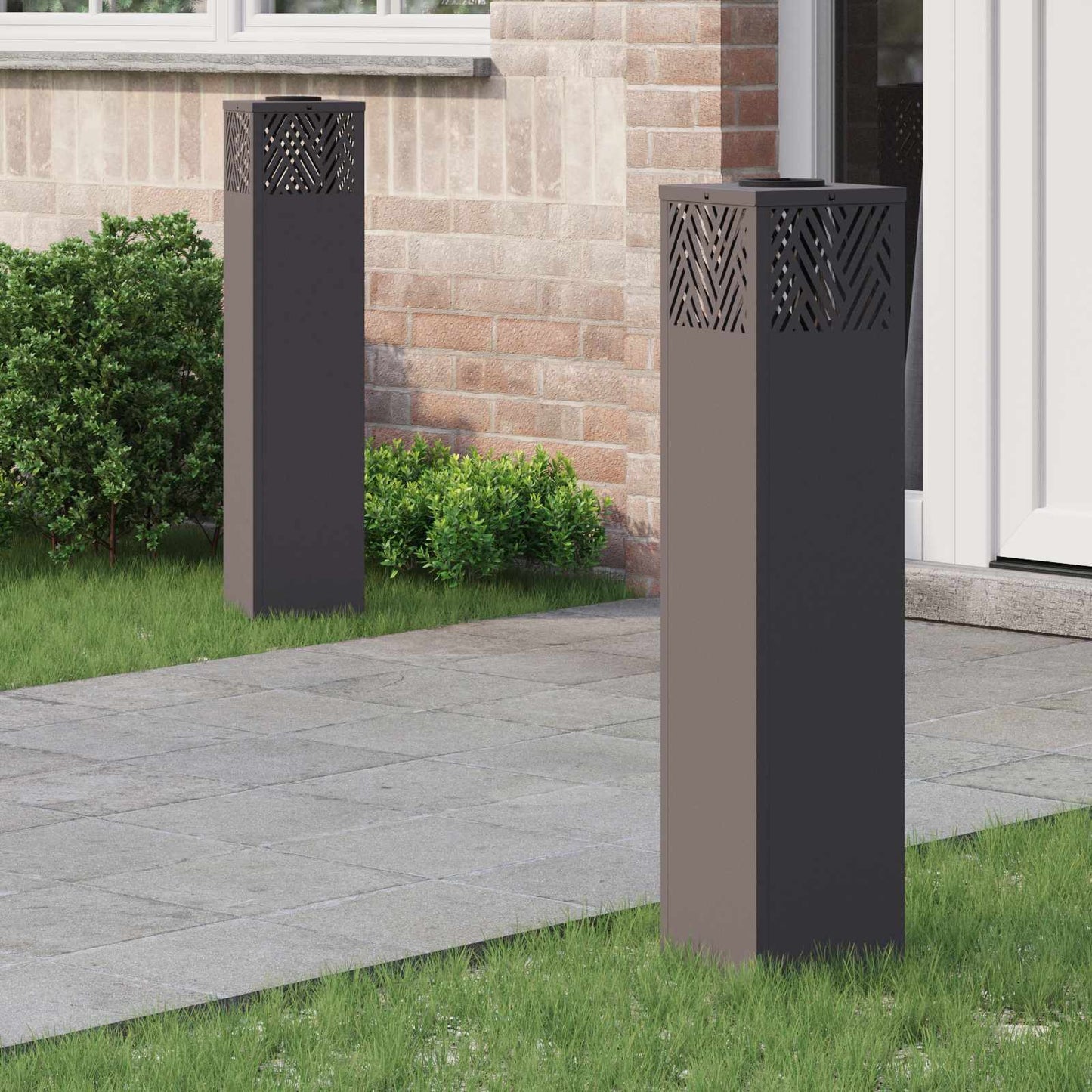 Solenergi LED stibelys 2 pcs Svart Kaldvalset stål