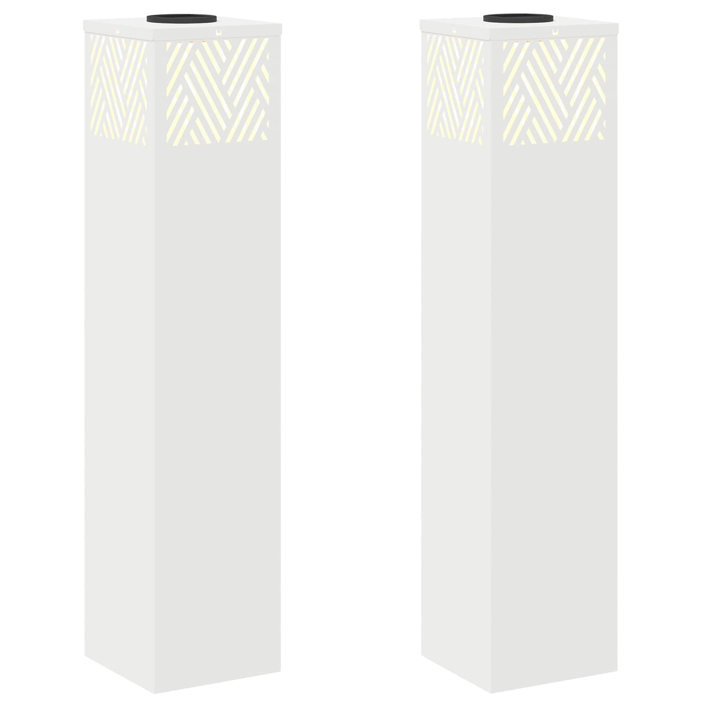 Solenergi LED stibelys 2 pcs Hvit Kaldvalset stål