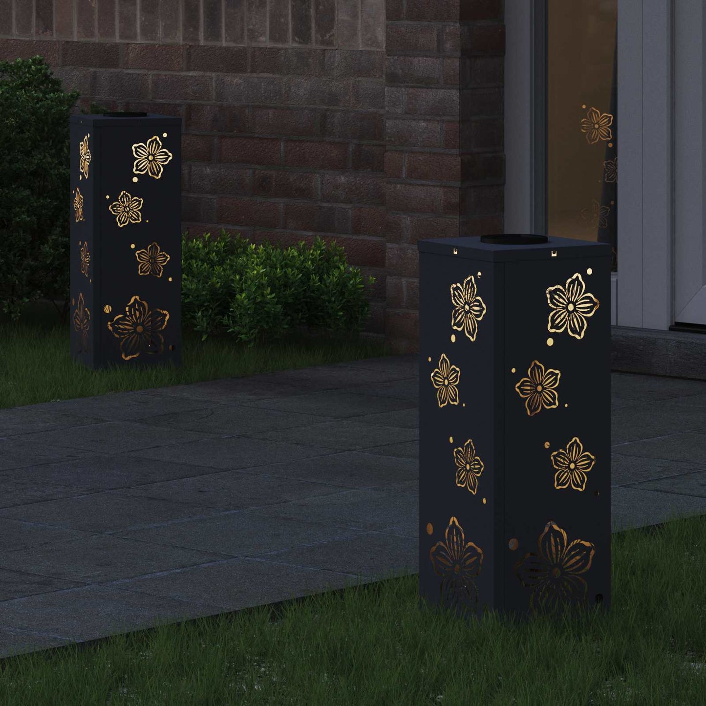 Solenergi LED stibelys 2 pcs Antrasitt Kaldvalset stål