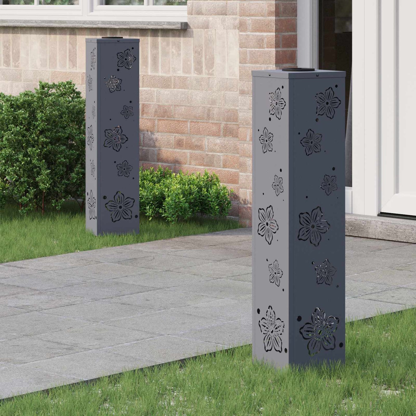 Solenergi LED stibelys 2 pcs Antrasitt Kaldvalset stål