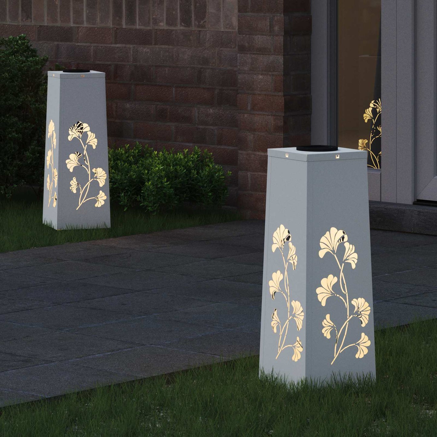 Solenergi LED stibelys 2 pcs Hvit Kaldvalset stål
