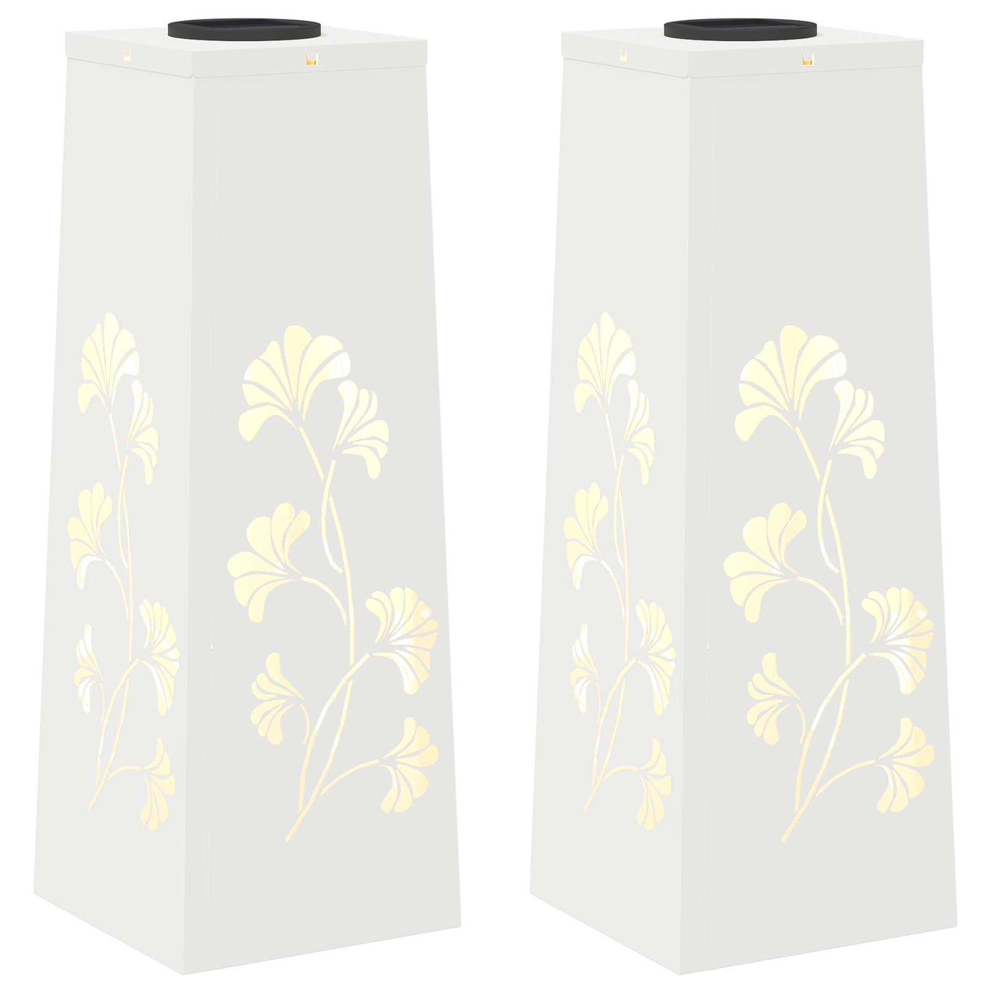 Solenergi LED stibelys 2 pcs Hvit Kaldvalset stål
