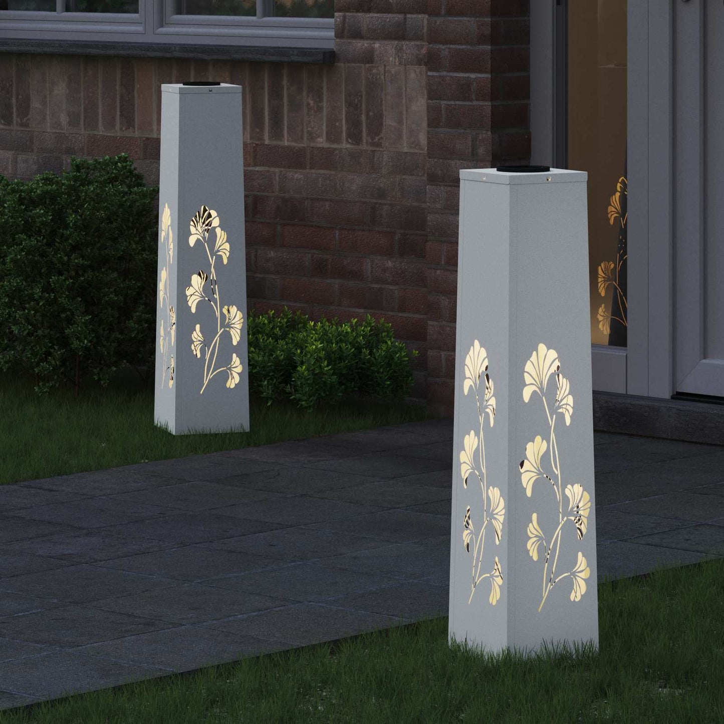 Solenergi LED stibelys 2 pcs Hvit Kaldvalset stål